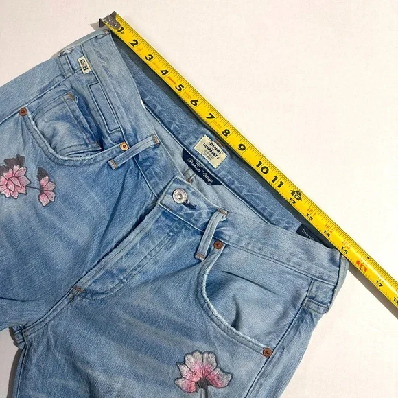 Citizens Of Humanity Emerson Embroidered High Rise boyfriend Slim Jeans 27 - Picture 15 of 16